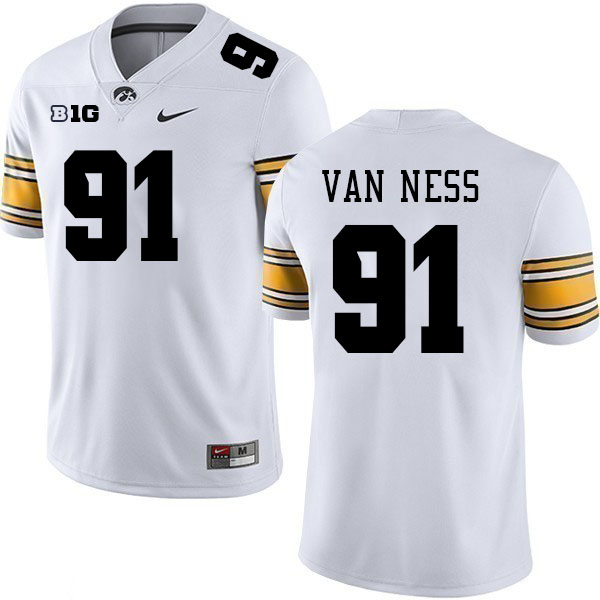 Iowa Hawkeyes #91 Lukas Van Ness College Football Jerseys Stitched Sale-White
